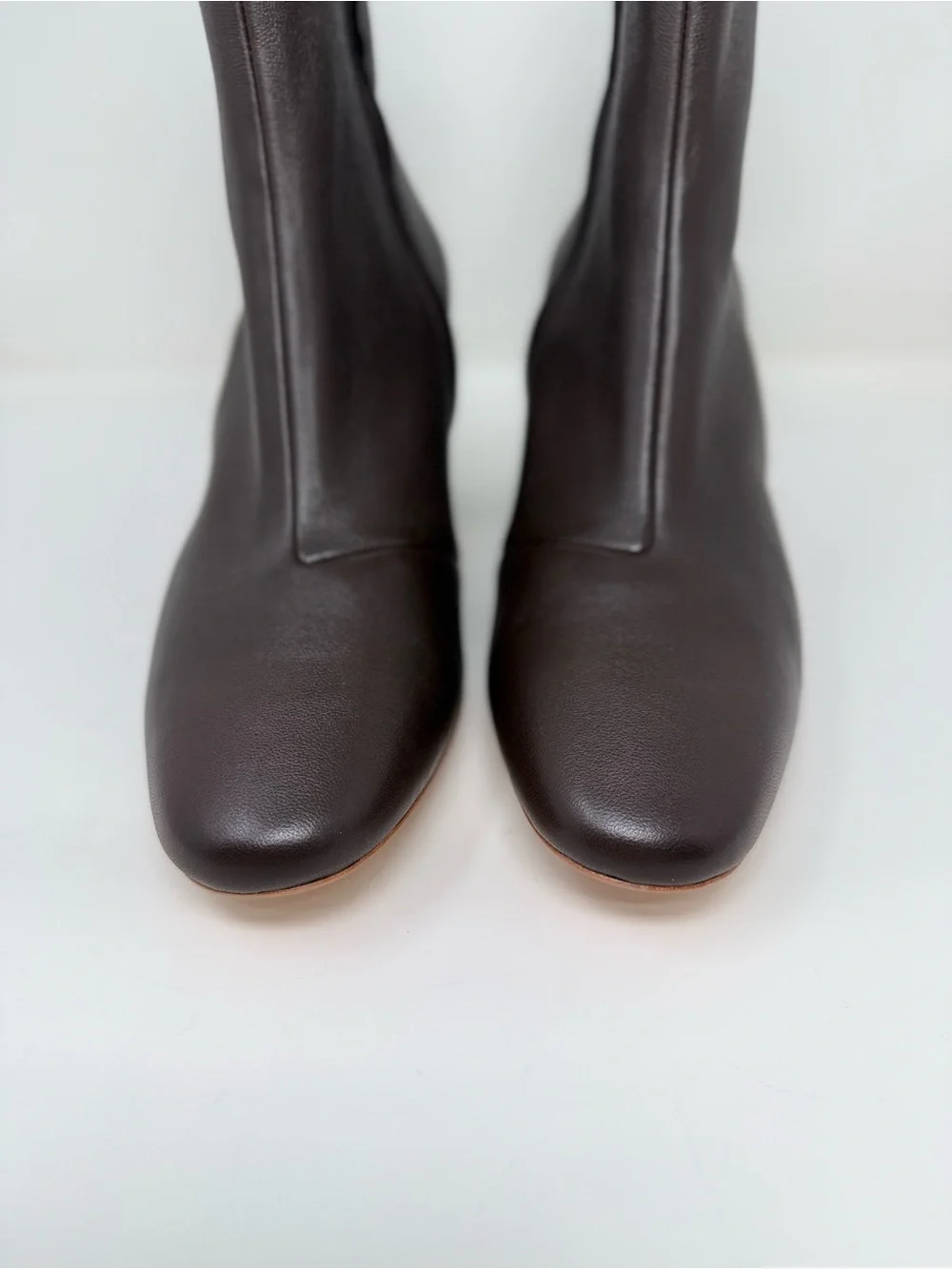 New Loeffler Randall Elise Brown Leather Stretch Bootie Sz 9.5